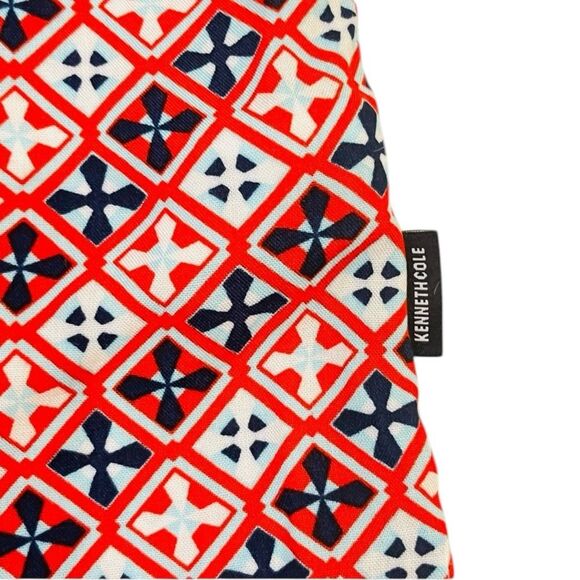 NWT Kenneth Cole Red and Blue Soft Short Sleeve Button Front Shirt  Size Large - Picture 3 of 10